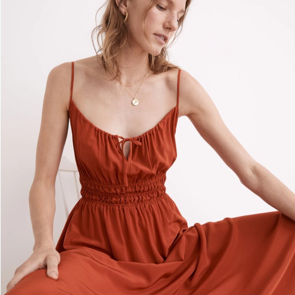 Madewell Silk Sophia Cami Midi Dress